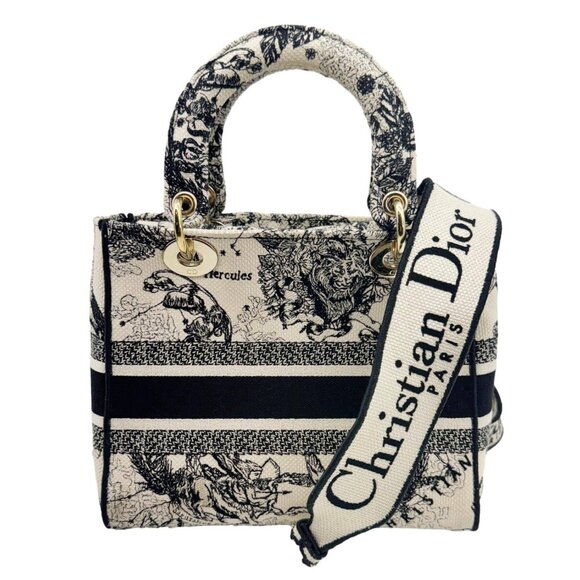 Christian Dior  Lady D-Lite Medium Embroidered Zodiac Toile De Jouy Shoulder Bag - Picture 3 of 13